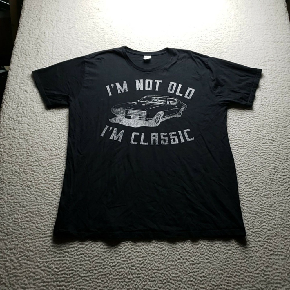 Shirt Mens 2XL Black I'm Not Old I'm Classic Car Graphic Funny Tee Cotton Jersey